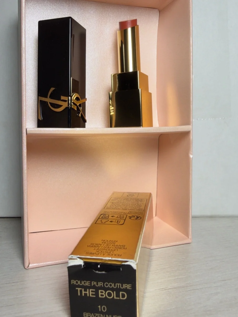 YSL Rouge Pur Couture The Bold Lipstick #10 Brazen Nude NIB Full Size
